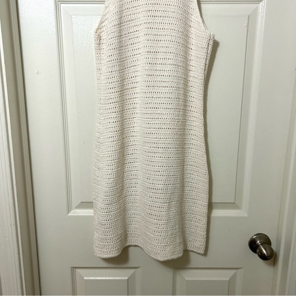 BANANA REPUBLIC Halter Crochet Midi Dress Ivory White Beach Coastal Size XS - Picture 8 of 11